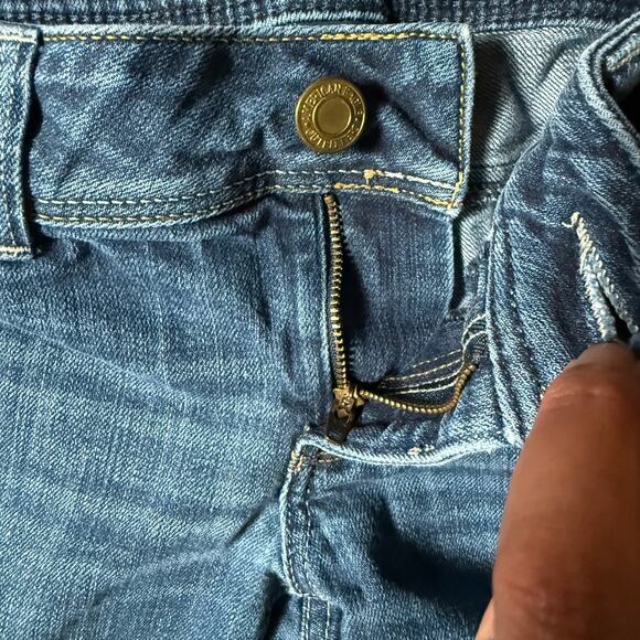 American Eagle Low Rise Slim Boot Cut Jeans SZ 8 Dark Wash Y2K - Picture 6 of 11